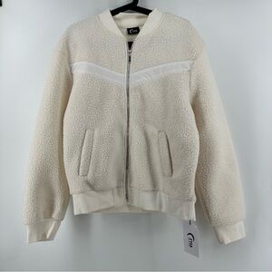 Zyia Active White Flying V Fleece Jacket